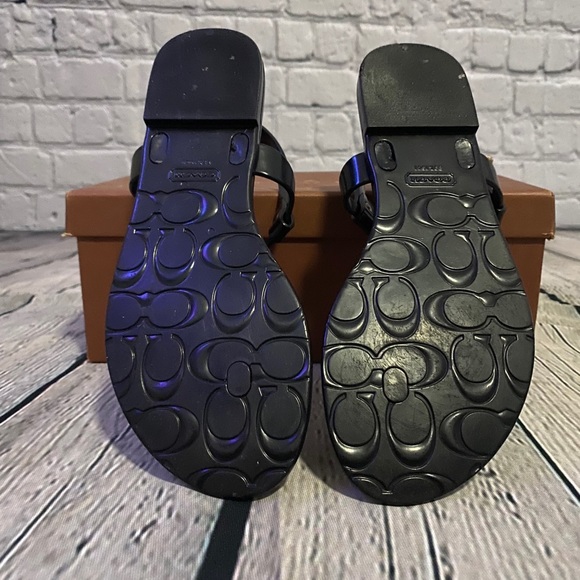 Coach Pier Shiny Black Jelly Sandals Size 5 - Picture 12 of 13